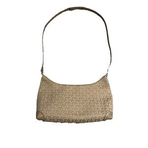 Pierre Cardin Vintage Tan fabric Leather signature Logo designer Size‎ Medium